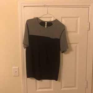 Navy and Grey Men’s Lululemon T-Shirt - Medium